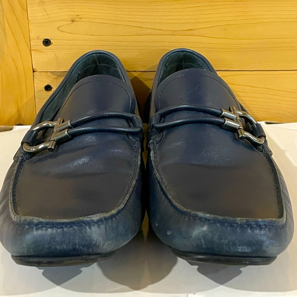 Salvatore Ferragamo Men's Driving Loafers BLUE Size 9D. EUC  See Pics